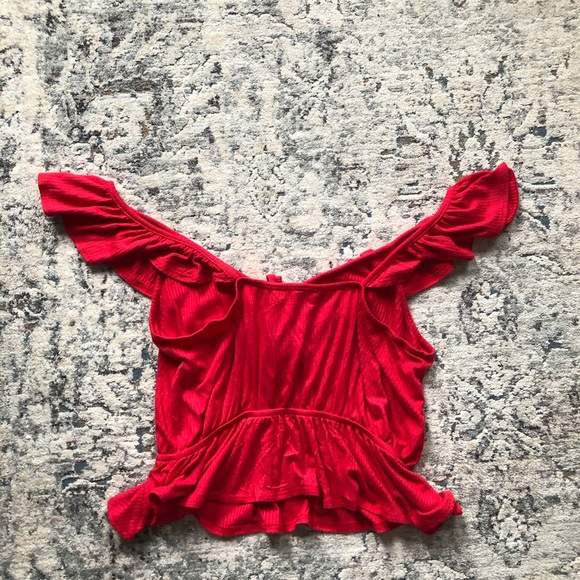 Guess Red off Shoulder Top - Picture 3 of 4